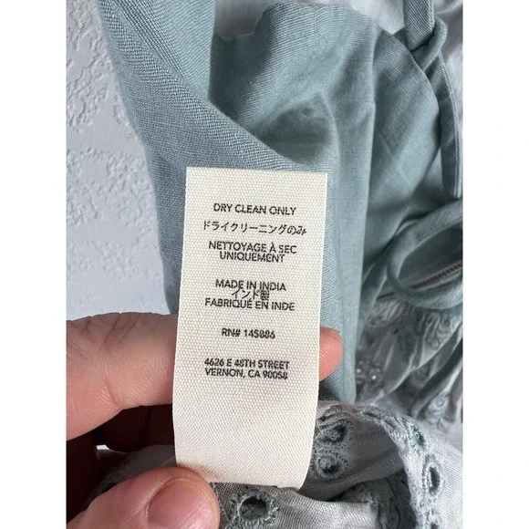 The Great Camelia Top Spaghetti Straps Size Large Tank Blue Cropped Eyelet NEW‎ - Picture 11 of 14